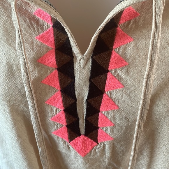 🆕 IVY JANE Boho Chic Embroidered Triangles Tassel Shirt Top Sz S $128 - Picture 3 of 8